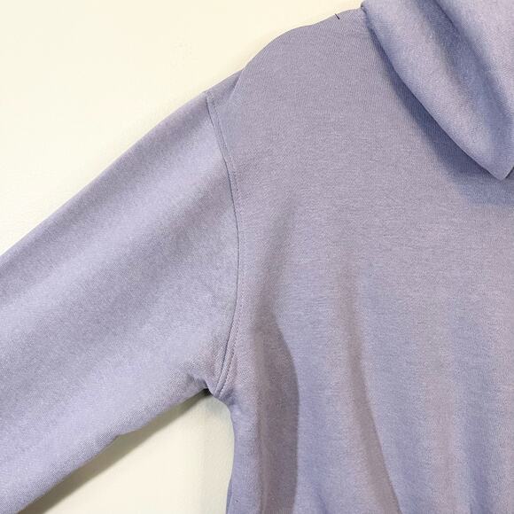 Refuge Cropped Hooded blue Sweatshirt long sleeve nwt Size M - Picture 9 of 9